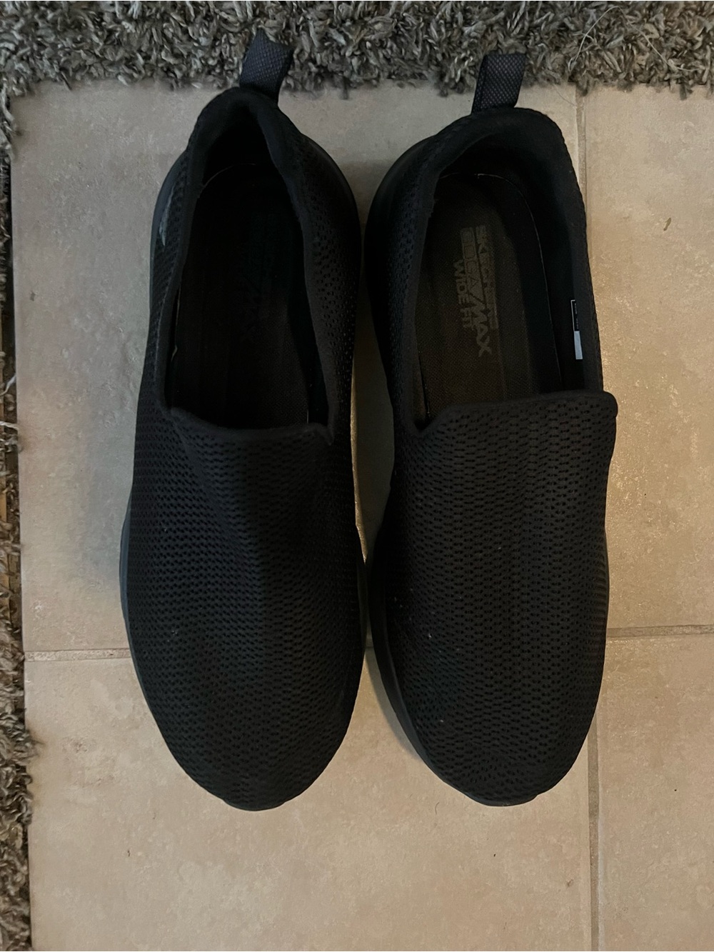 Skechers Men's Black Slip-On Memory Foam Loafers Wide